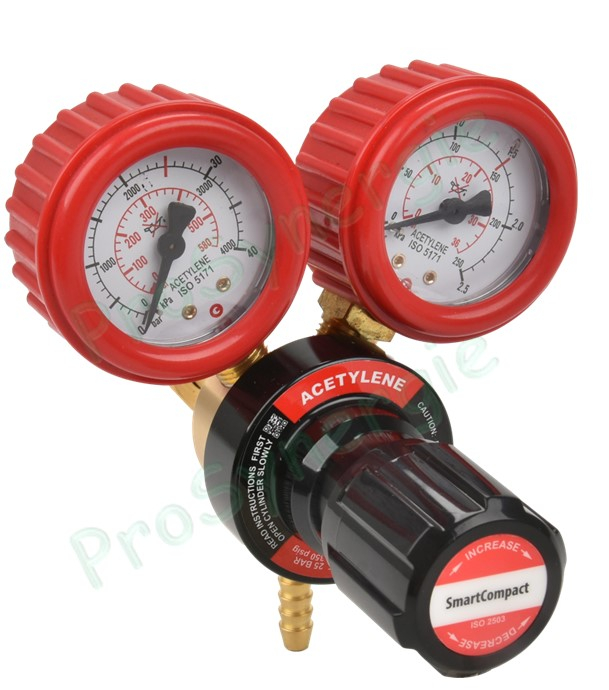 Lot de 2 Détendeurs Frontaux SmartCompact Oxygène et Acétylène - Entrée arrière - Sortie olive pour tuyau Ø 6 mm