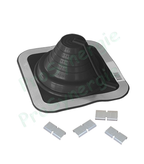 Etanchéité souple SolFlexe EPDM Noir (115 °C maxi) n°3 Ø 5 à 127 mm - Ouverture latérale possible et embase carrée