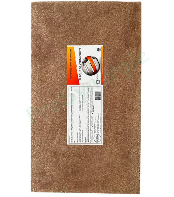 Plaque de vermiculite 500 x 300 mm - Epaisseur 25 mm - pour remplacement dans foyer de chaudière poêle ou insert