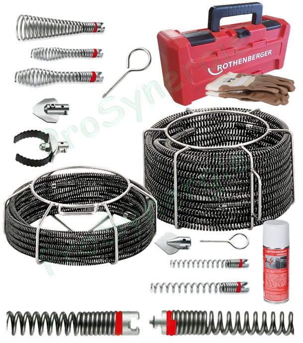 Déboucheur Rothenberger R600 pour Ø 20 - 150 mm + Jeu câble et accessoires 16 et 22