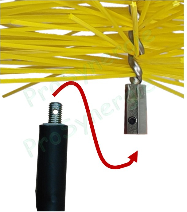 Brosse de dégraissage Fil rilsan 3 mm pour entretien réseau ventilation Ø  630 mm (12 x 175)