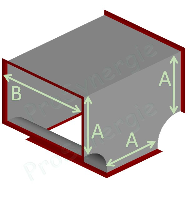 TER - Té équerre Rectangulaire à Cadre - Galva - A=500mm - B=400mm