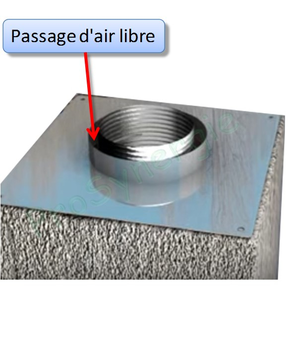 Plaque d´étanchéité Inox carrée - 350 X 350 mm - Ø 220 mm (flexible 220/226 mm)