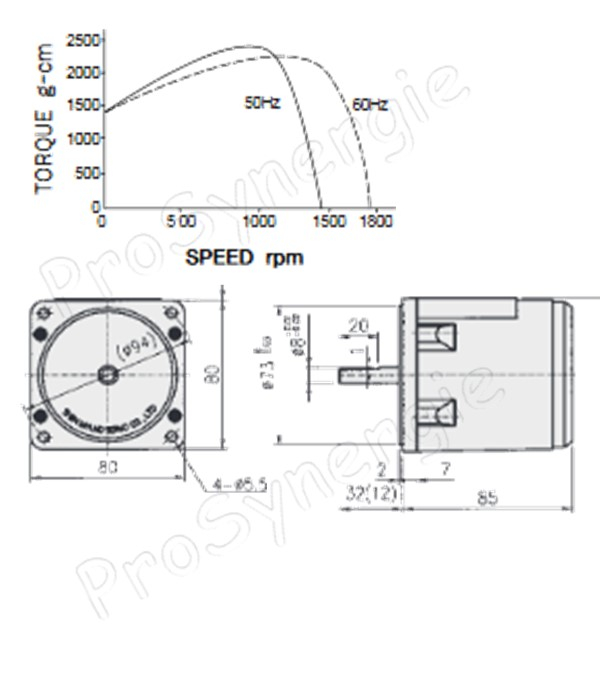Motoréducteur 220V de chargeur à vis sans fin - 8IN25GN4C-4 + 8GN180Y-T1 (Feeder EKO-L 25-55KW)