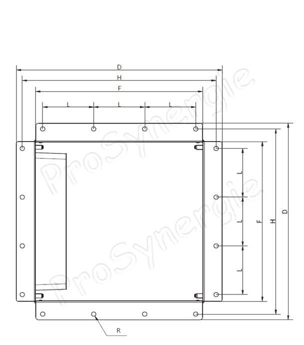 Cassette double connection latérale long. x larg. x haut. = 323x323x160 mm  - pour extraction pneumatique de granulés sous un silo