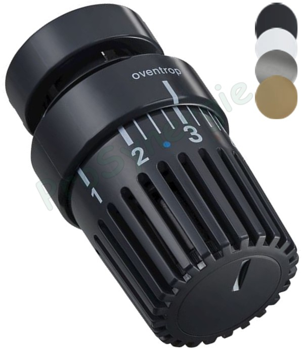 Tête thermostatique avec anneau déco UNI LD blanc (à griffes) couleur noir anthracite
