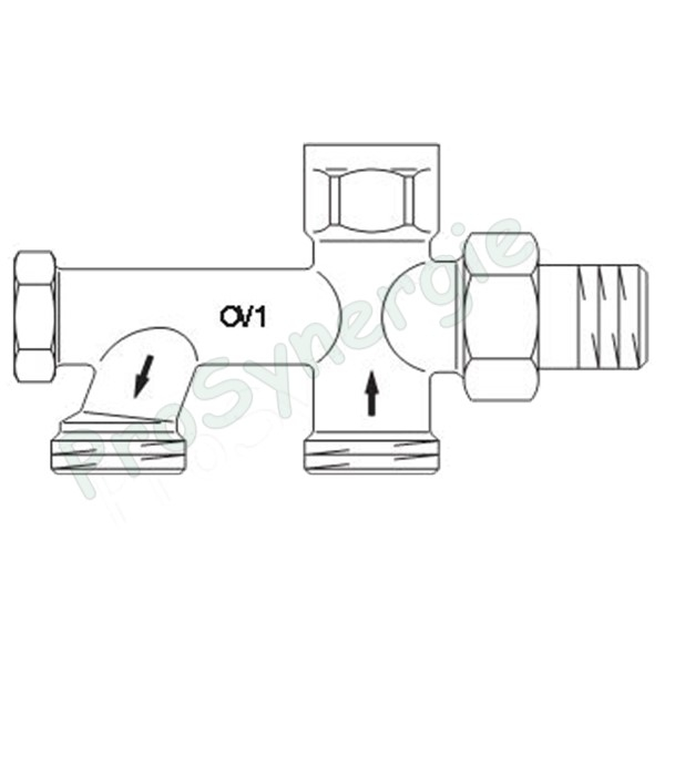 Distributeur monotube ´´Uno´´ douille isolante avec arrêt & bypass progressif - Ø MF 1/2´´ (DN 15) - eurocône M 3/4´´