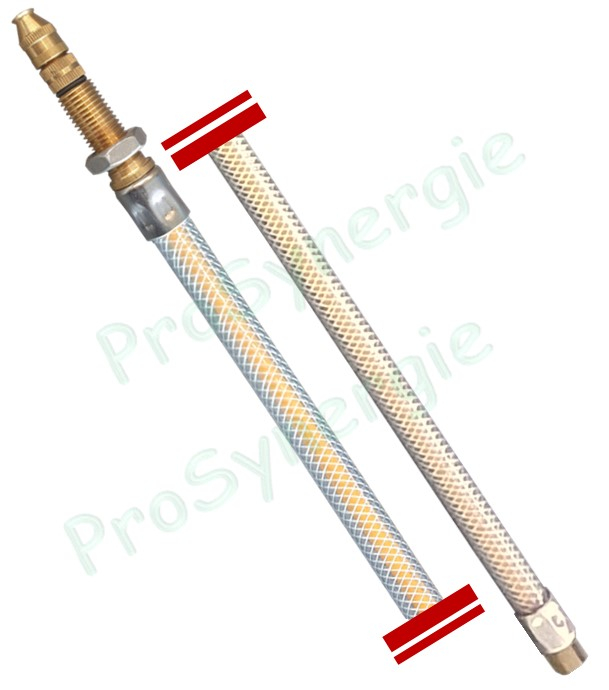 Lance flexible VMC lg 1,50 m avec buse de pulvérisation à jet à équiper de brosse