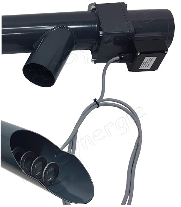 Vis sans fin longueur 4m motorisée (moteur 60W - 1:60) pour alimentation Brûleur à granulés Pelltech PV 50/100/180/250