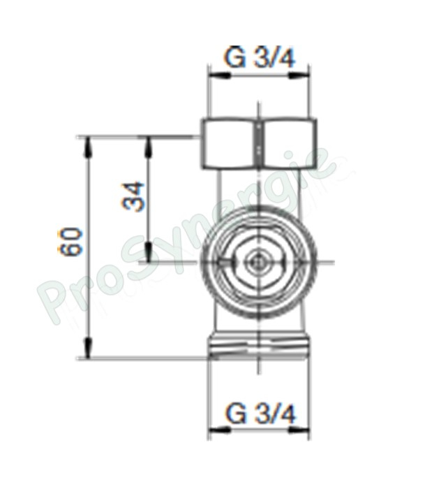 Robinet thermostatisable droit (bitube) multiblock T - eurocône Ø M 3/4´´ (+ pastilles)