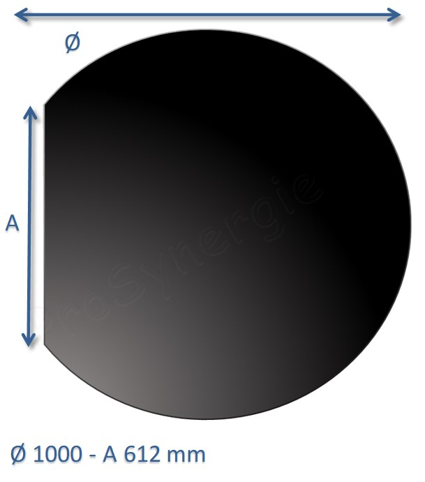 Plaque de sol Ronde coupée Acier 2 mm finition Laqué Noir Ø 1000 mm