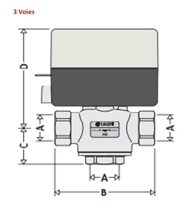 Vanne directionnelle Z-One à clapet retour par ressort + contact auxiliaire - 2 Voies - Raccord Ø 3/4 F