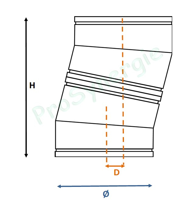 Efficience - Coude 15° Extérieur, inox 316, Øint 180 mm, Non Peint