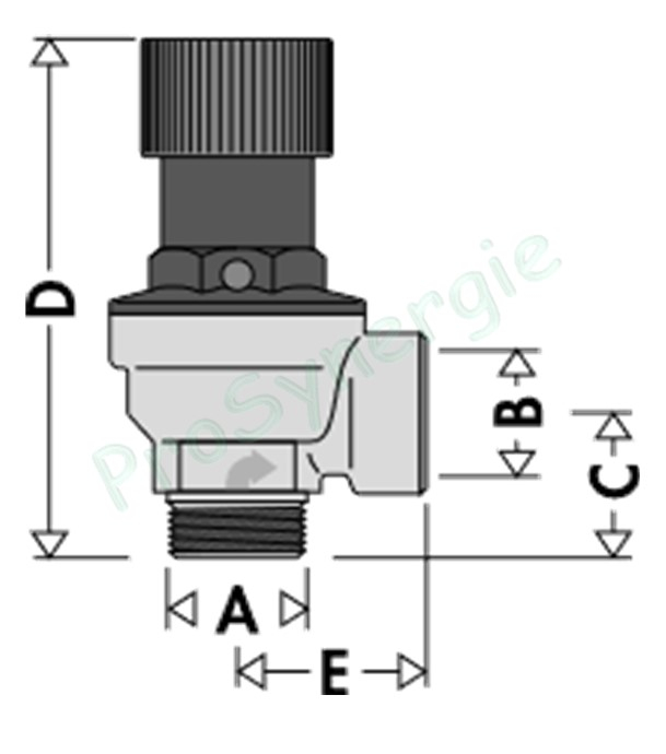 Soupape laiton NF 3 bars 110°C sécurité chauffage - MF Ø 1/2''