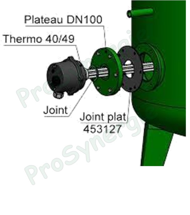 Thermoplongeur Capoté IP55 230/400V Mono 6KW longueur 508mm Ø 1´´1/2 (40/49) avec Thermostat Réglage 30 à 90°C et Sécurité 110°C
