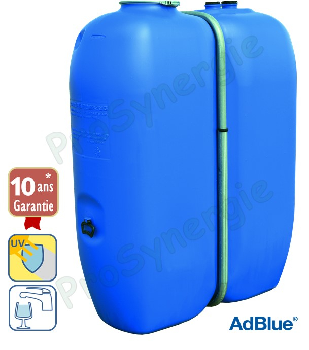 Cuve aérienne polyéthylène avec bandage stockage d'eau potable Aquablock BTV 1000 litres