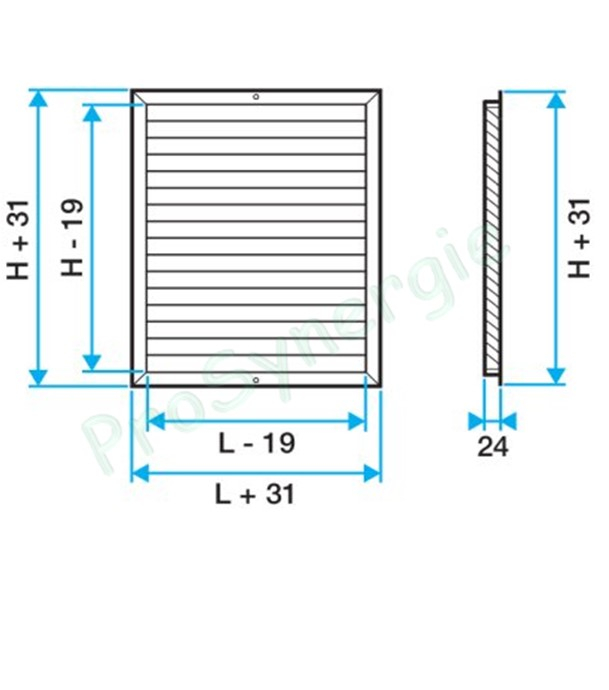 Grille de reprise Alu blanc porte-filtre avec Filtre G2 intégré pour Pompe à Chaleur Air / Air Aldes T.One