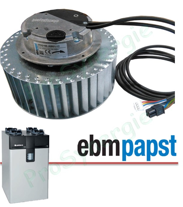 Moto-turbine EC 230Vac 50/60Hz 95W ventilateur à action Ø 160mm avec moteur à rotor extérieur EBM Papst