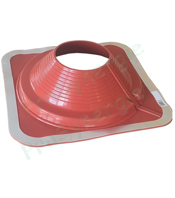 Etanchéité souple SolFlexe Silicone rouge (200 °C maxi) n°8 Ø 175 à 330 mm - Ouverture latérale possible et embase carrée