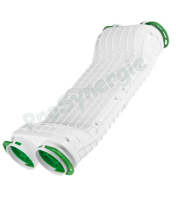 Boitier de croisement 50 mm épaisseur sur 27 cm pour réseaux de ventilation rond type Optiflex - 2 raccords Ø75 à chaque extrémité