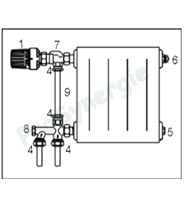 Distributeur monotube inversé ´´Uno´´ douille isolante avec arrêt & bypass progressif - Ø MF 1/2´´ (DN 15) - eurocône M 3/4´´