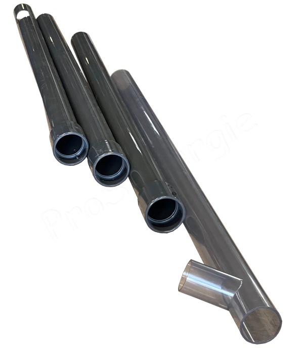 Vis sans fin motorisée Øext. 75mm longueur 6 mètres (tube de livraison Ø 63mm) - pour transfert ou alimentation de Brûleur à granulés (environ 30kg/h)