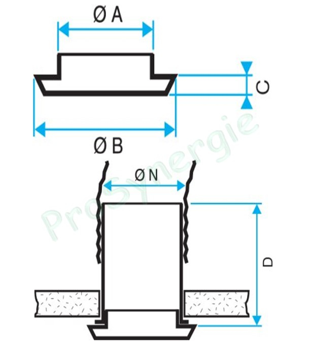 Bouche d´insufflation ou d´extraction Type BIP Ø 100mm