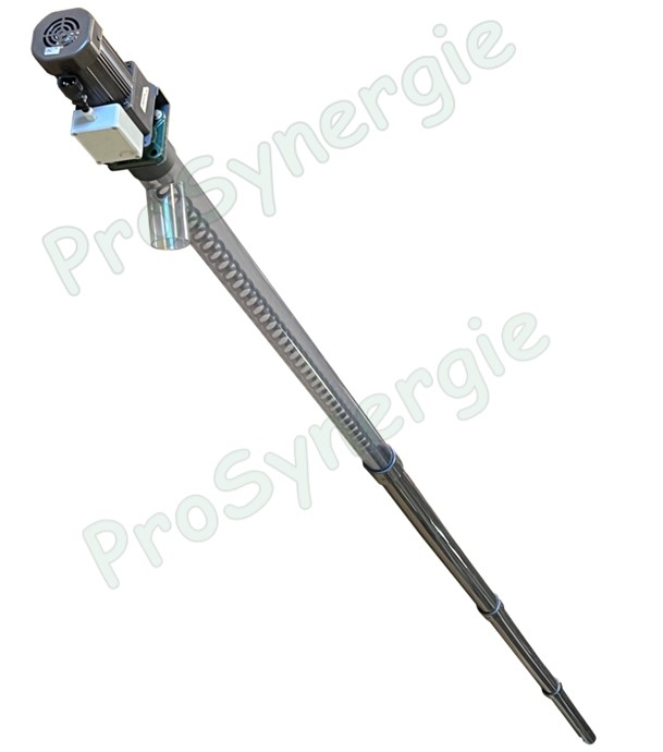 Vis sans fin motorisée Øext. 75mm longueur 5 mètres (tube de livraison Ø 63mm) - pour transfert ou alimentation de Brûleur à granulés (environ 30kg/h)