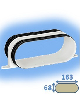 Lot de 5 Raccords étanches caisson PE - Réseau Ventilation Optiflex Ovale 163x68mm