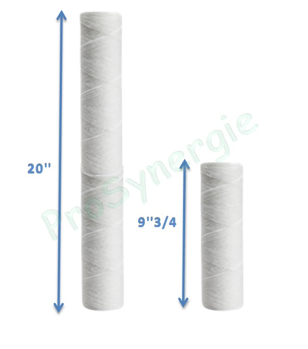 Cartouche polypropilène bobiné (Filtration des sédiments dans l´eau) - Précision : 15 microns - Hauteur  9´´3/4