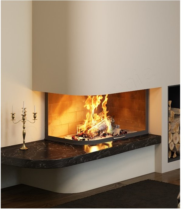 Foyer gamme Ambiance Latéral horizon Galbé 1000 , Dimensions hors tout HxLxP = 1358x1076x650