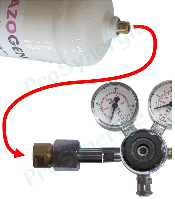 Bouteille jetable  d´azote N2 1kg (950 ml 32.1 fl.oz) pour détection de fuite circuits climatisation