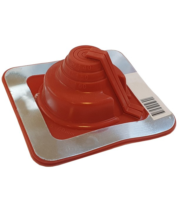 Etanchéité souple SolFlex Silicone rouge (200 °C maxi) n°1 Ø 5 à 60 mm - Ouverture latérale possible et embase carrée