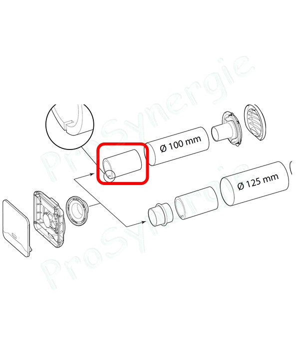 Mousse acoustique à plat pour tube Ø 100 mm pour entrées d'air EHT²