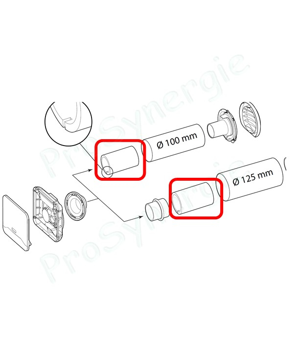 Mousse acoustique pour Tube de Traversée de Mur d´entrée d´air hygroréglable EHT² / EFT²