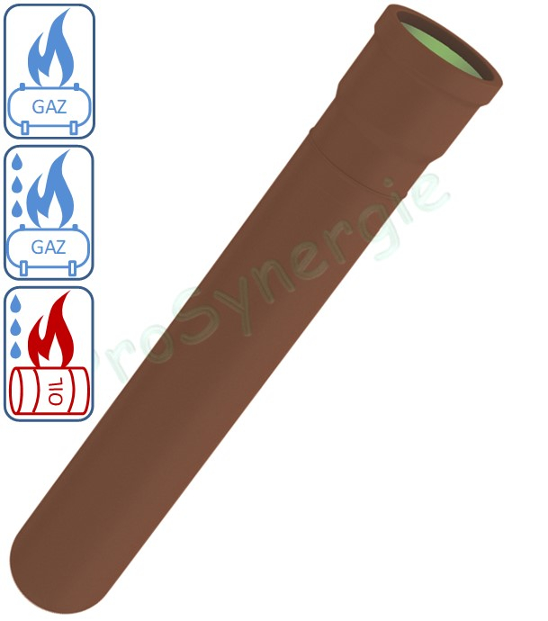 Conduit rigide  PVDF Technaflon Ø 140 mm, longueur 2 mètres + joint viton