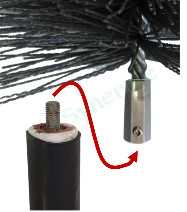 Câble rotatif pour brossage réseau ventilation Ø 18/10 mm - Long 20 m (12 x 175)