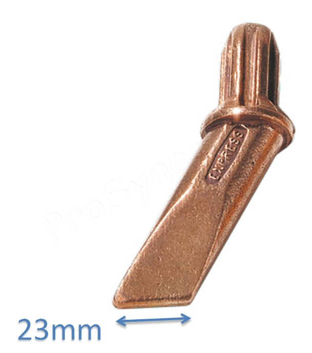 Panne cuivre pour lance Fer à souder Express - Dimensions bout de panne 23 x 3 mm