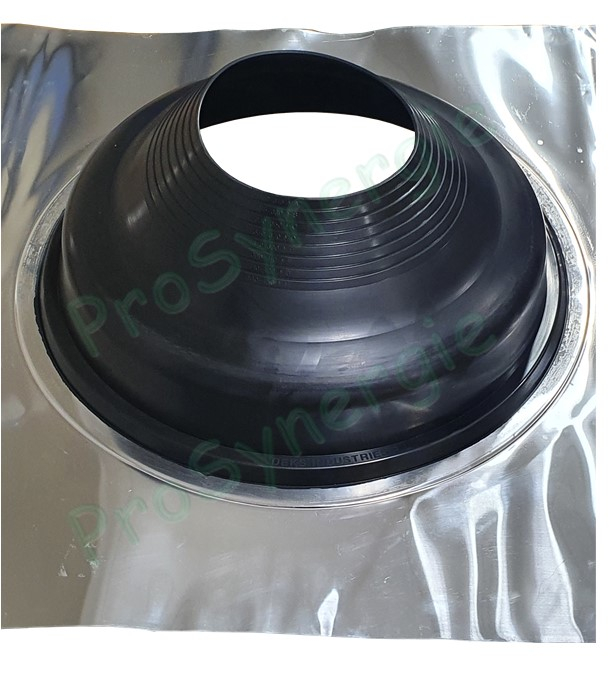 Etanchéité souple SolFlexe Alu EPDM ou Silicone (115 ou 200°C maxi) Ø 12 à 450 mm - Avec embase aluminium - Pour sortie de toiture