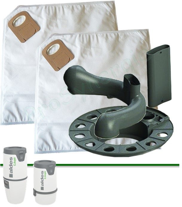 Lot de 2 Sacs d'aspirateur centrale d´aspiration C.Axpir Initia et C.Axpir Comfort + Kit d´installation