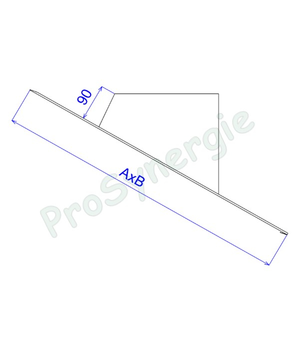 Solin bavette plomb pente 30 à 45° et collet inox peint noir RAL 9005 pour conduit Øext. Ø 150 mm