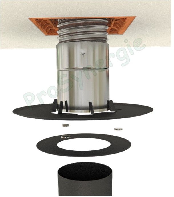 Raccord Tubage flexible - Poêle    Øint/ext 200/206mm  Ø 153mm Mâle