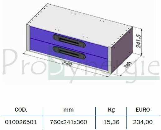 Bloc à tiroirs moyen avec tiroir h=24cm
