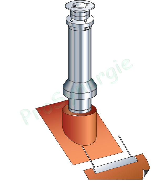Embase étanchéité avec kit détanchéité pour sortie de toit Inox ronde LISS-ISO DP