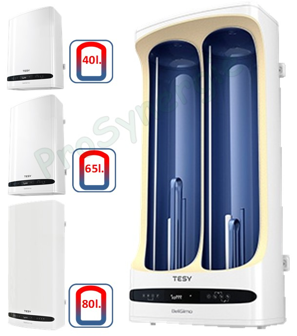 BelliSlimo DRY Cloud - Chauffe eau sanitaire mural (vertical et horizontal) extra-plat 50 à 100 litres 230V connecté classe ERP B - LxP = 490x280mm