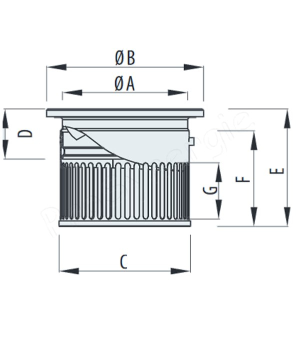 TEKP-P - Diffuseur de sol rond Aluminium finition noire (RAL9005) Passage d´air Ø130 mm - Grille Ø199 mm mm