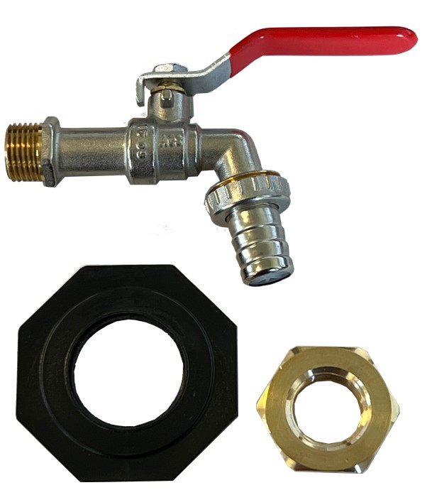 Ensemble Robinet de jardin à ouverture vanne pour Cuve à Eau SCHUTZ ØM 2 