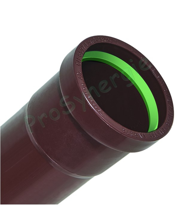 Conduit rigide  PVDF Technaflon Ø 140 mm, longueur 3 mètres + joint viton