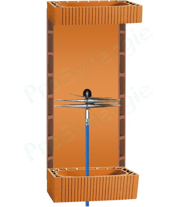 Hérisson Acier - Raccord 12 x 175 - Carré / Rectangulaire 150 à 800 - Brosse de ramonage pour conduits de cheminée maçonné ou potterie