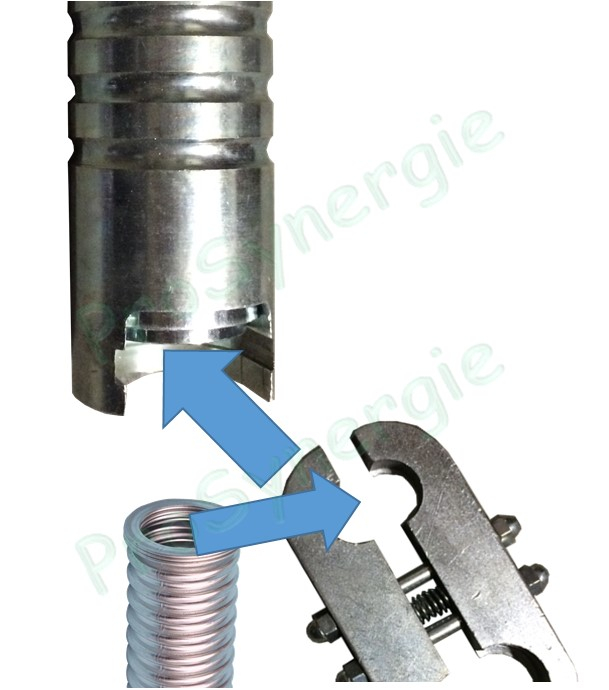 Outil à frapper (sans matrice) pour collet de tubes annelés inox Ø DN12 à 32 - (écrou 1/2´´ à 1´´1/2)
